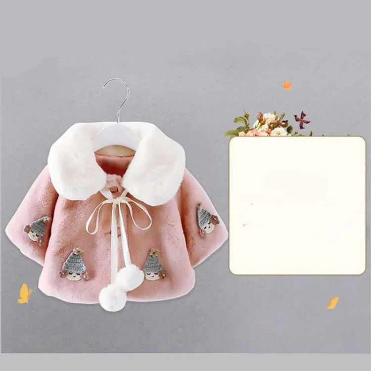 Poncho para bebé niña de piel sintética – Abrigo otoñal - imagen 5