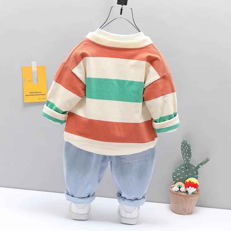 Nueva ropa de bebé de primavera y otoño, chaqueta informal para niños, camiseta, pantalones, 3 unids/set, disfraz para niños pequeños, ropa infantil, chándal para niños - imagen 4