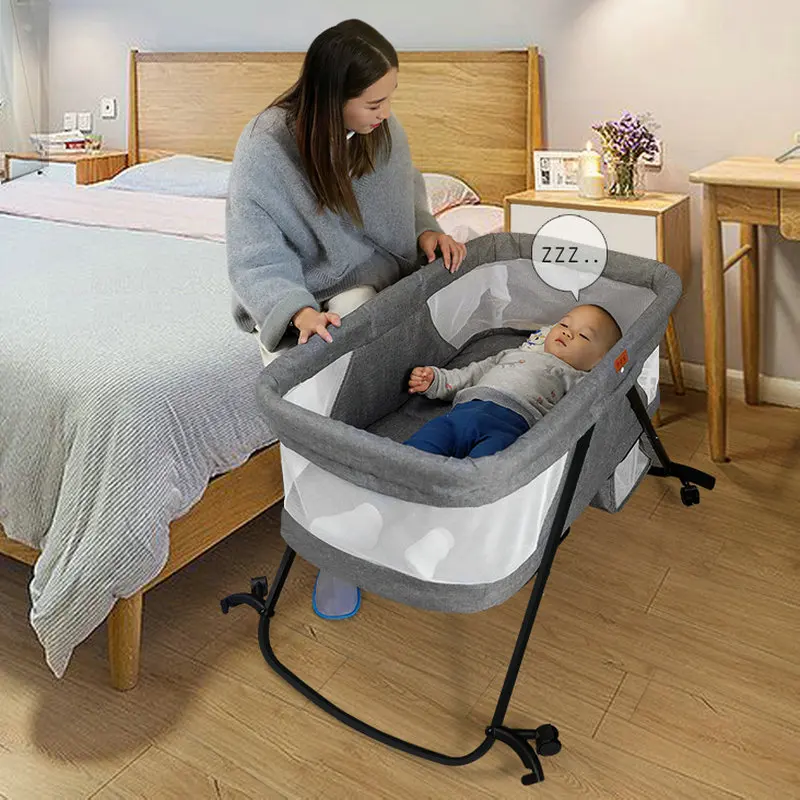 Cuna plegable para bebé, cuna BB multifuncional para recién nacido, Moisés mecedora móvil, cama infantil portátil - imagen 2
