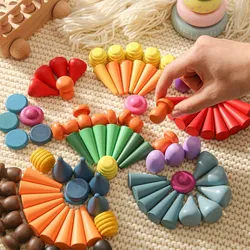 Juguetes creativos a granel, juego de construcción de madera para bebés, juguetes para niños Montessori, juguetes sensoriales nórdicos, Waldorf Astoria, regalos para bebés