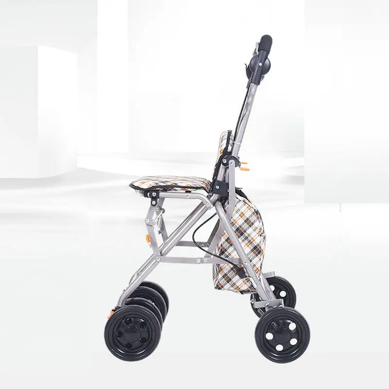 Carro plegable ligero portátil de los carritos de compras para personas mayores de 4KG, andador de ruedas para personas mayores - imagen 2