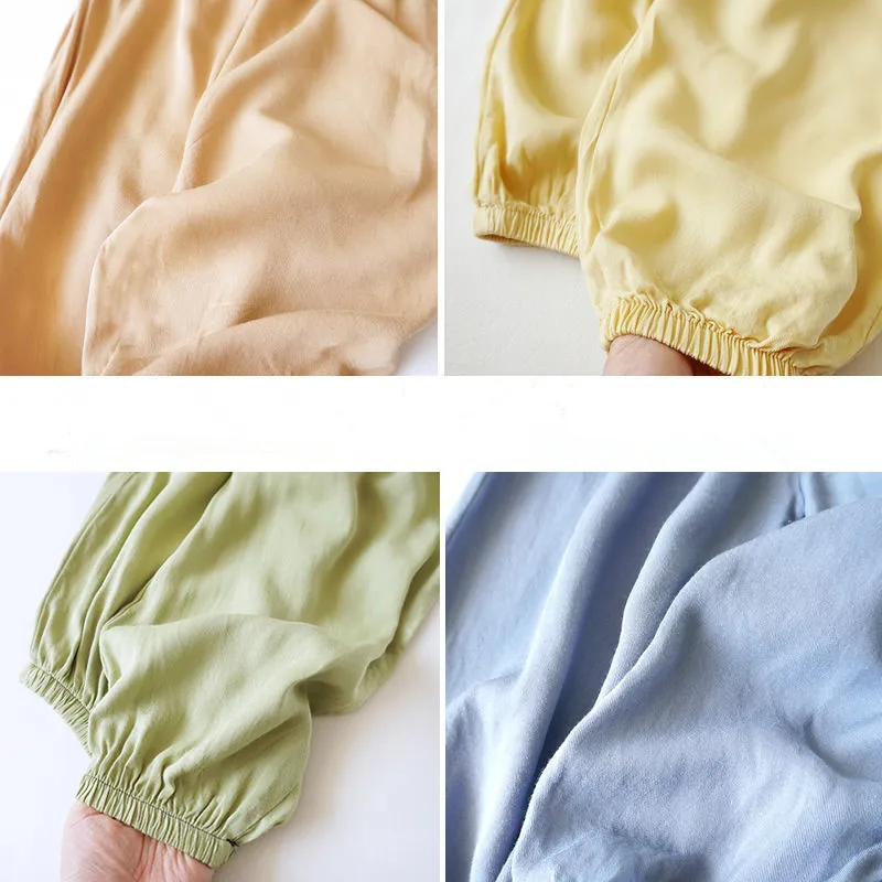 Pijama de lino y algodón para niños, pantalones finos de seda de hielo, antimosquitos, para el hogar, Verano - imagen 3