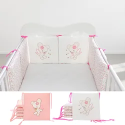 Parachoques para cuna de bebé en algodón con diseño de dibujos animados