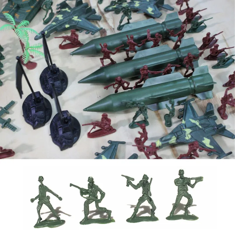 Juego de figuras de acción de plástico para niños, Kit de accesorios educativos de 4cm, modelo de soldado militar, bolso de mano, decoración del hogar, 307 unids/set - imagen 2