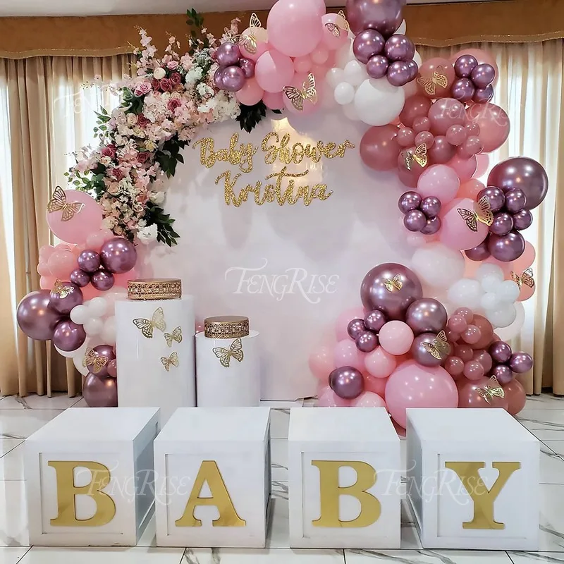Caja estereoscópica cuadrada blanca para Baby Shower, decoración para fiesta de primer cumpleaños, niño y niña, globo transparente - imagen 4