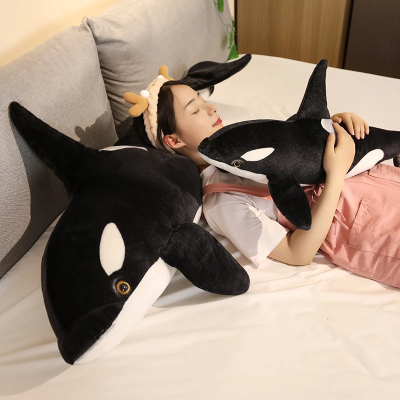 Jouets Orcinus Orca peluche de ballena asesina realista para niños - imagen 4