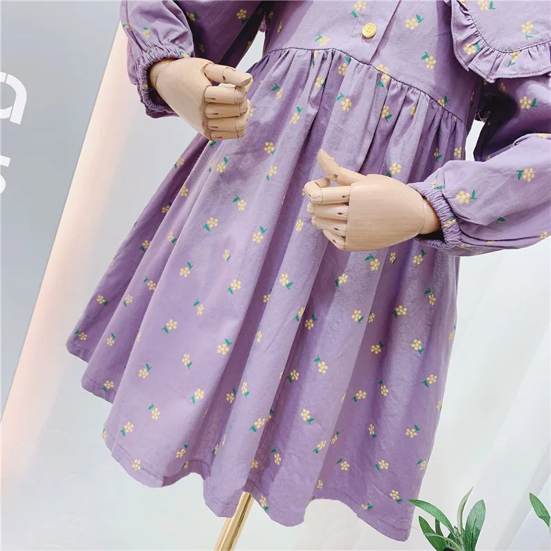 Primavera otoño bebé niña lindo vestido con estampado Floral niños moda vestido de fiesta niños ropa infantil - imagen 5