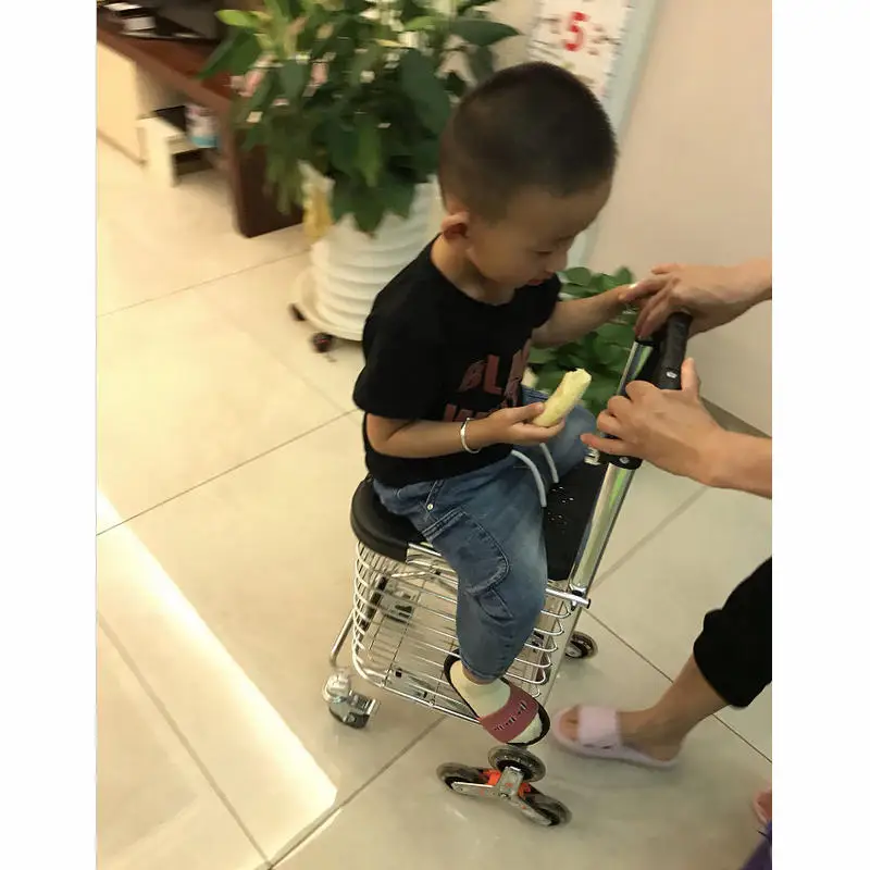 Actualice el carrito de compras doméstico portátil con cubierta (puede sentarse) y portavasos, carrito plegable de utilidad - imagen 5