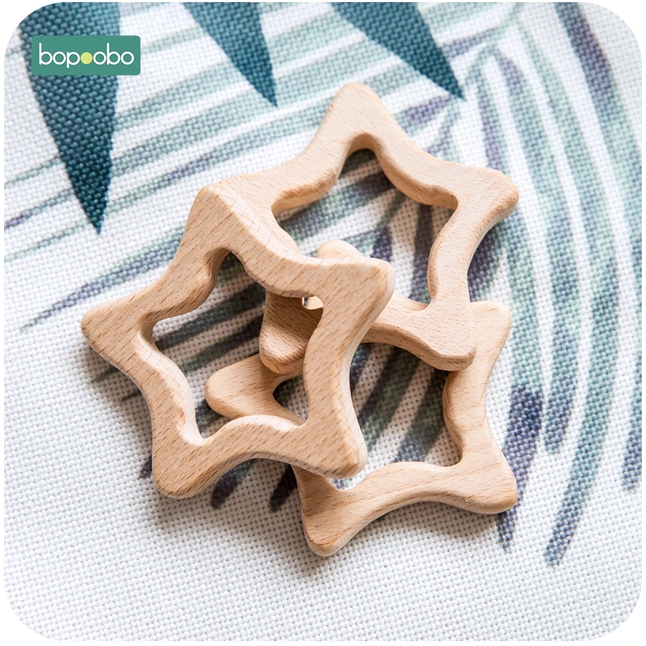Bopoobo 1pc juguetes de bebé mordedor de madera Animal dentición para el nuevo juego de gimnasio accesorios Diy colgante Chewable varilla pequeña la dentición - imagen 5