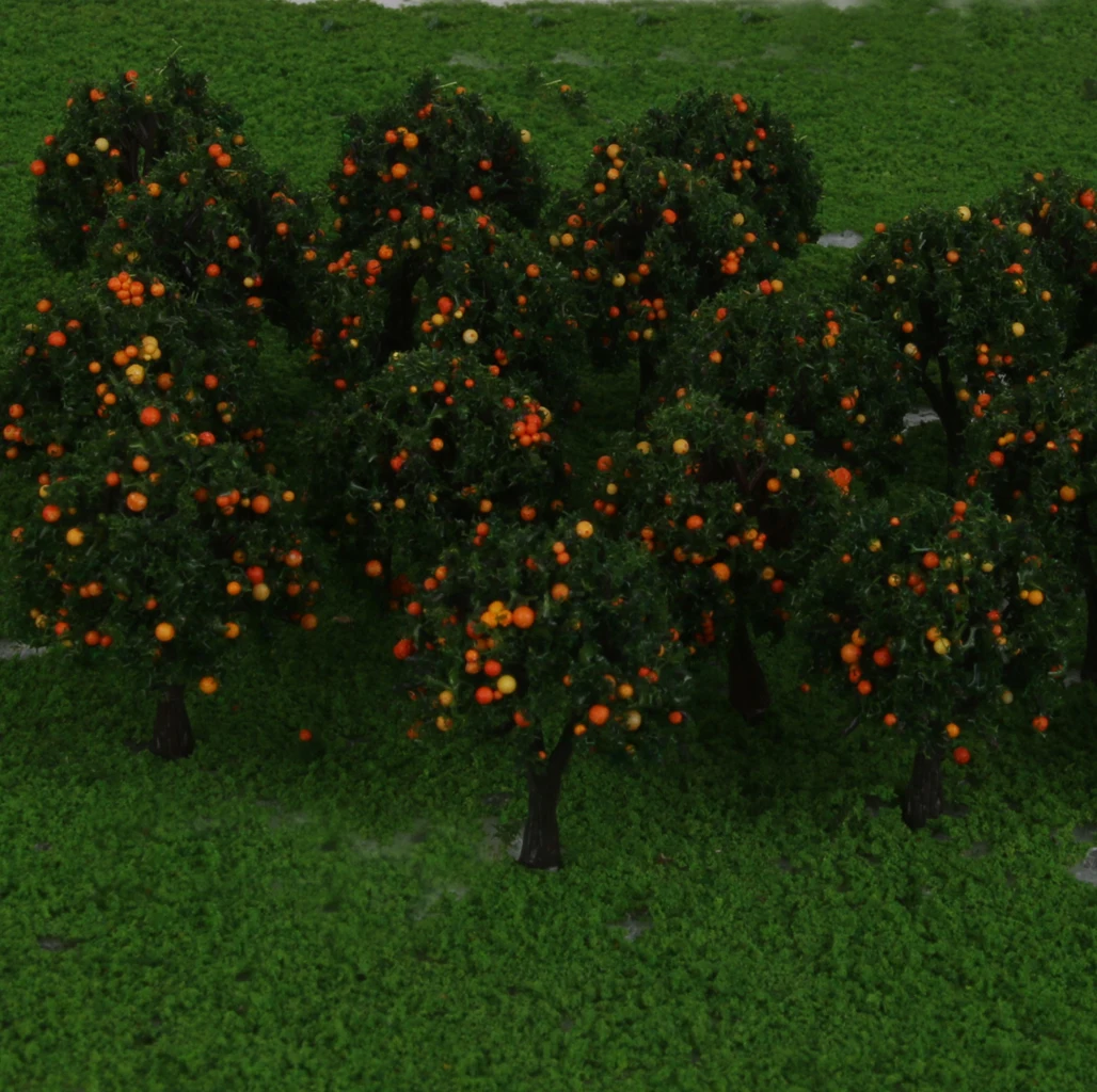20x 1/300 Scale Landscape Model Trees for Railway Orchard Diorama Decors
