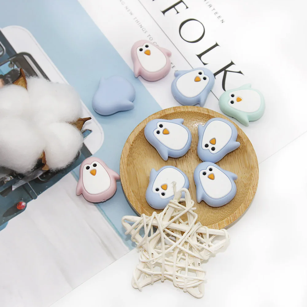 Cute-Idea Mordedor de silicona para bebés con forma de pingüino