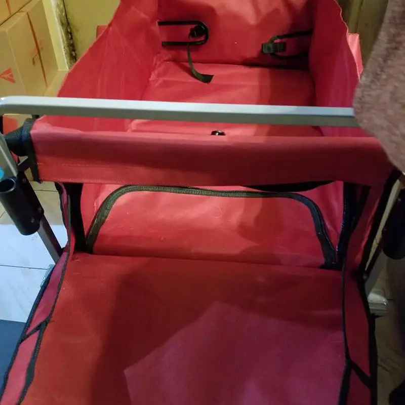 Carro de comestibles extendido plegable, carro de playa de utilidad resistente al aire libre con ruedas anchas para todo terreno - imagen 5