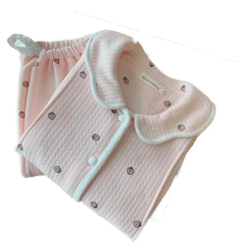 Pijama de lactancia en algodón acolchado cálido para otoño e invierno - imagen 4