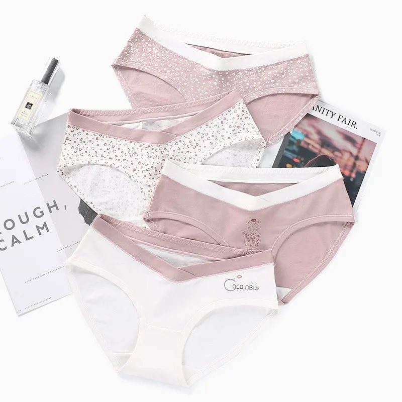 Bragas de embarazo de algodón estampado – Cintura baja comfortable