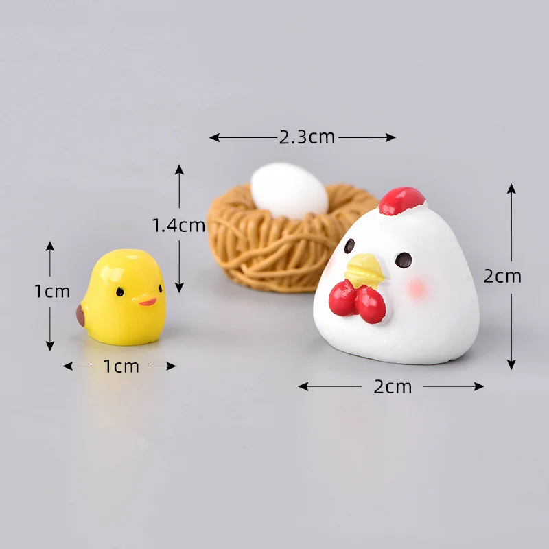 Estatuilla de conejo, cerdo, pollo, zorro, resina, modelo Animal de dibujos animados, decoración del hogar, accesorios de decoración de pastel de jardín de hadas en miniatura - imagen 5