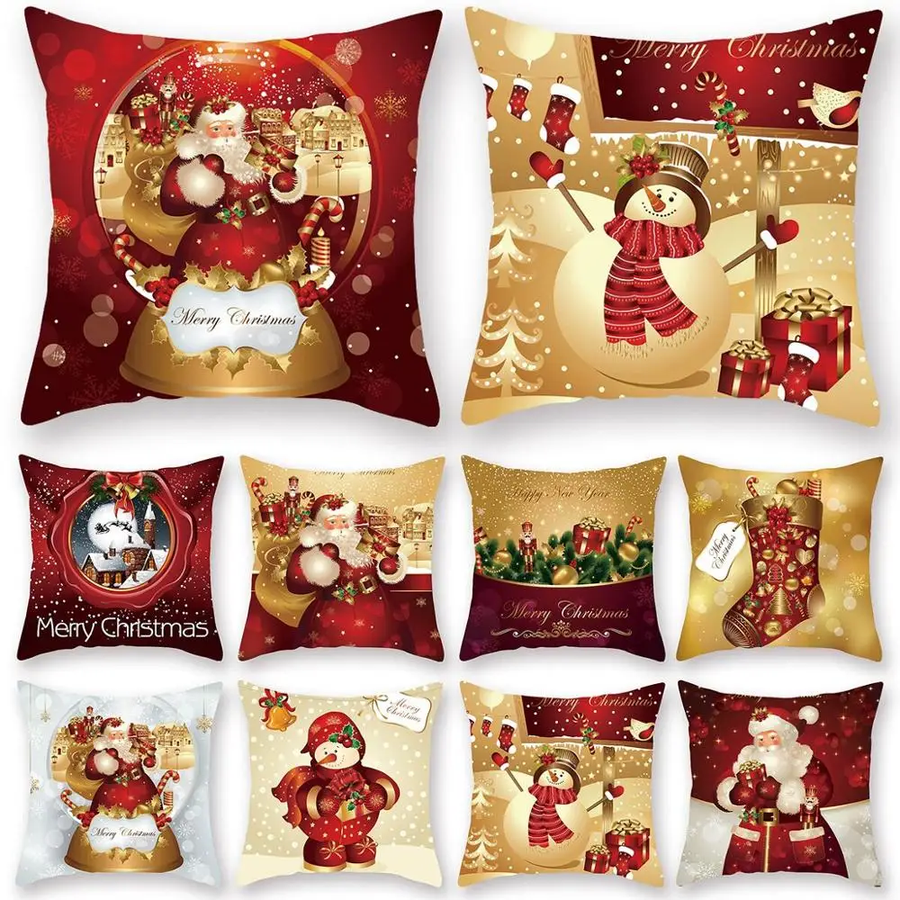 Funda de cojín Navidad para decoración del hogar, almohada decorativa sofá, asiento, coche