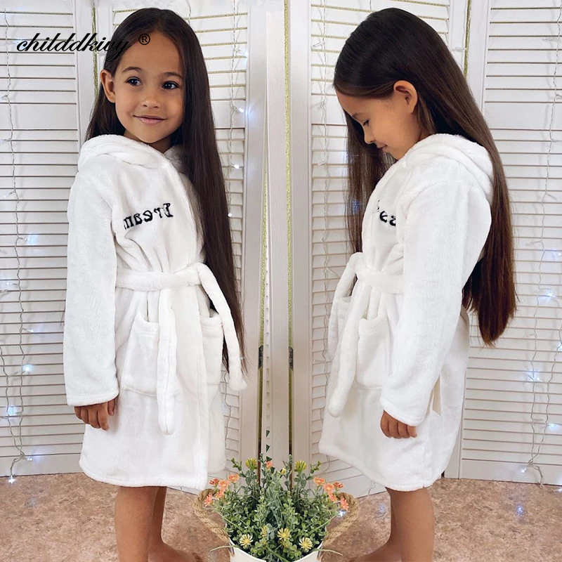 Pijama de franela con capucha para niños – Bata suave invierno - imagen 2
