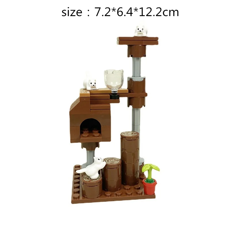 Casa de gatos, piezas multicámara, ensamblaje de gránulos, modelo de bloques de construcción Compatible, regalos educativos para niños, juguetes