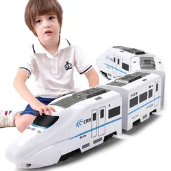 1:8 Harmony Railcar simulación de tren ferroviario de alta velocidad juguetes para niños sonido eléctrico luz tren EMU modelo rompecabezas coche de juguete para niños