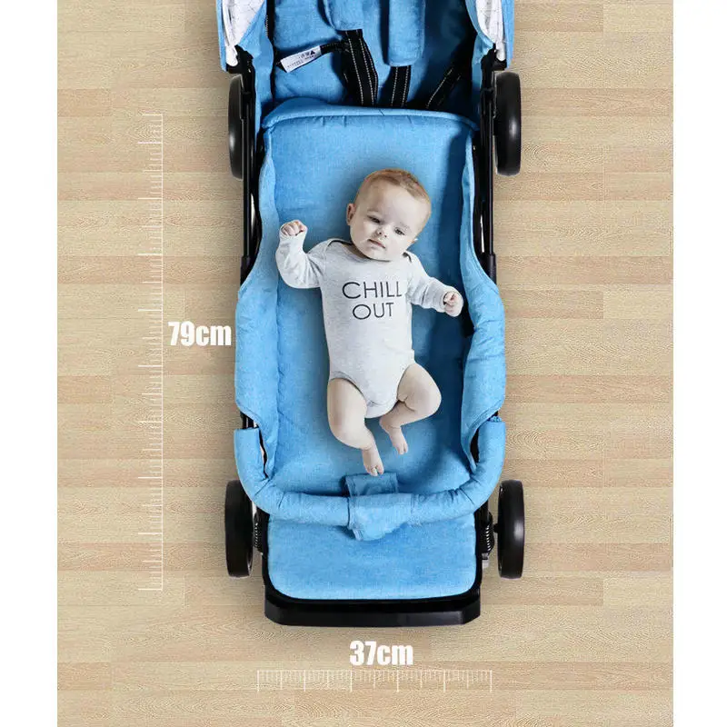 El cochecito portátil para gemelos tiene asientos delanteros y traseros, carruaje plegable para 2 niños con buena prueba de golpes y rueda de EVA - imagen 4