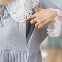 Pijama de lactancia con encaje – Algodón para embarazadas