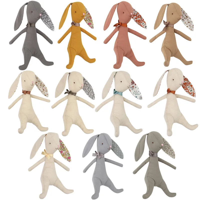 Conejo de peluche suave para recién nacido, muñeco kawaii de peluche para dormir, regalo de Navidad para niños y niñas, novedad