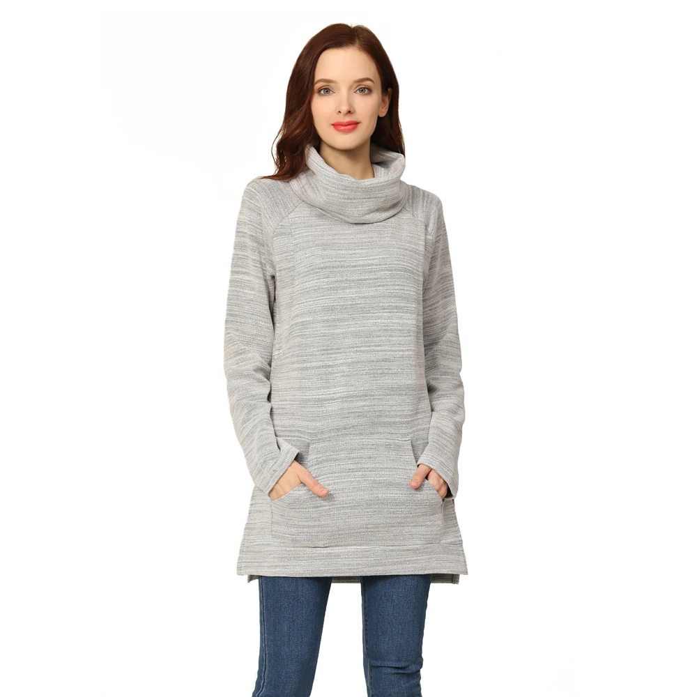 Suéter de maternidad elegante de invierno, abrigo térmico para amamantar, jerséis de lactancia con cuello de tortuga, ropa de lactancia, triangulación de envíos - imagen 5