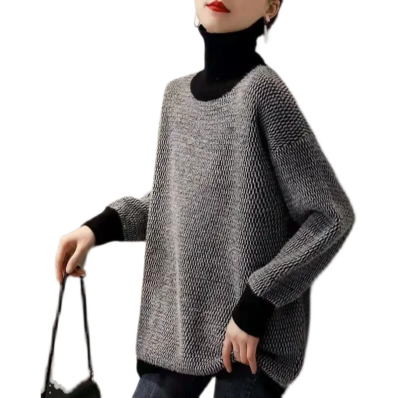 Suéteres de maternidad de punto suave para mujeres embarazadas, sudadera holgada para amamantar, moda coreana, Chic, otoño e invierno, 395 - imagen 5