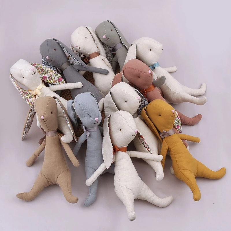 Conejo de peluche suave para recién nacido, muñeco kawaii de peluche para dormir, regalo de Navidad para niños y niñas, novedad - imagen 4