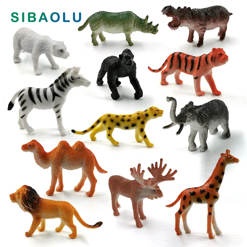 Figura de cebra, León, Tigre, hipopótamo, ciervo, guepardo, elefante, oso, modelo Animal, decoración del hogar, accesorios de decoración de jardín de hadas en miniatura