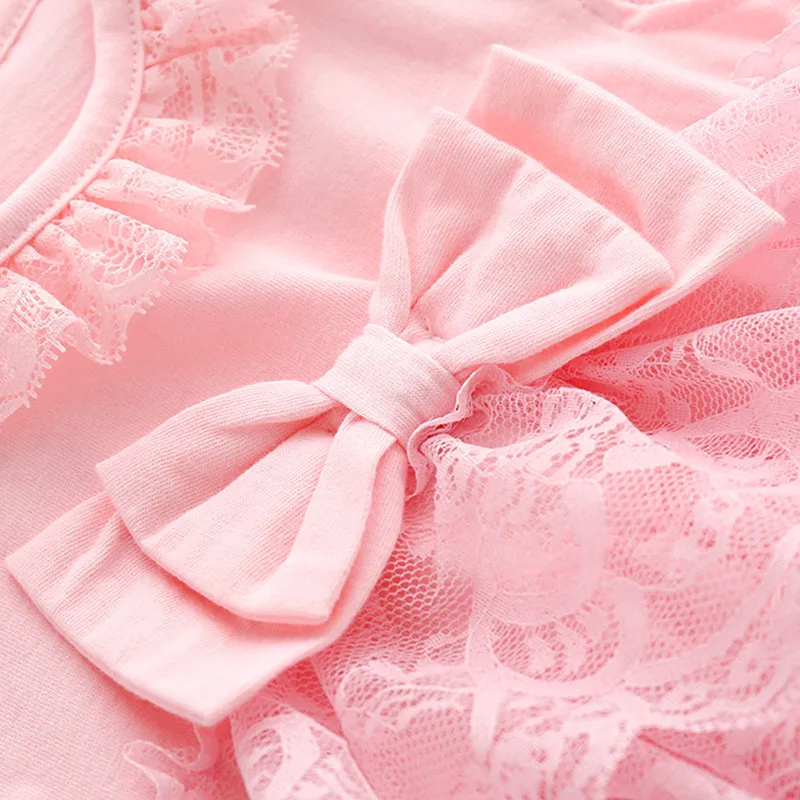 Body de algodón para recién nacidos, mono de manga corta de verano para niñas, ropa de encaje para recién nacidos, ropa de fiesta de 1er cumpleaños, ropa doble 2023 - imagen 5