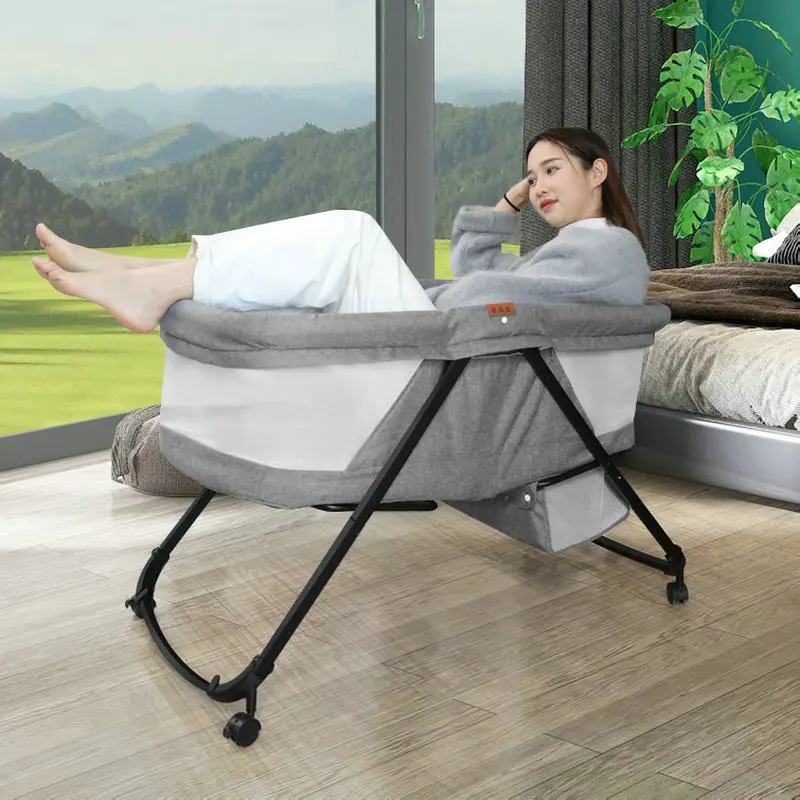 Cuna plegable para bebé, cuna BB multifuncional para recién nacido, Moisés mecedora móvil, cama infantil portátil - imagen 5