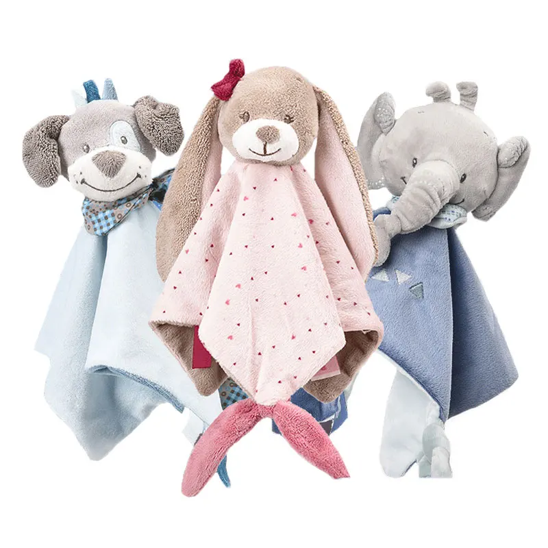 Edredón para bebé, toalla suave para apaciguar, juguetes para dormir de 0 a 12 meses, elefante infantil, juguete para bebé, conejito, juguetes de peluche para bebés - imagen 3