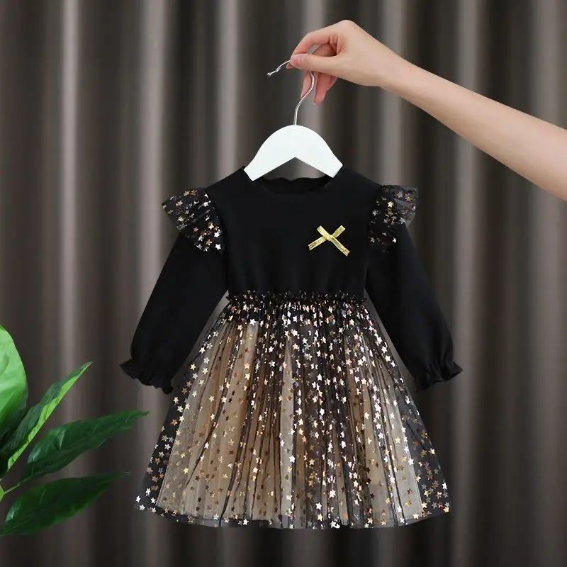 Vestido princesa niña tutú algodón gasa estrellas primavera verano