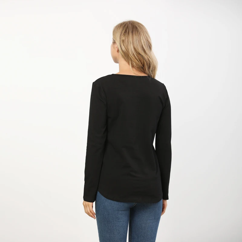 Ropa de maternidad de talla grande, camiseta de manga larga, ropa de embarazo, Tops de lactancia para mujeres posparto, camiseta de lactancia - imagen 5