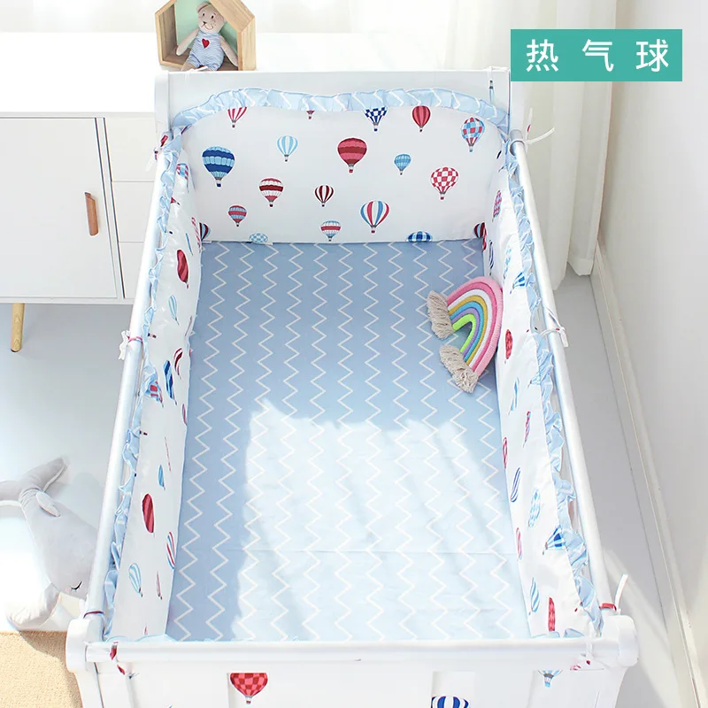5 unids/set lindo juego de cama para bebé juego de cama de algodón para bebé que incluye 4 Uds parachoques suave para cuna parachoques para cuna cuatro estaciones - imagen 2