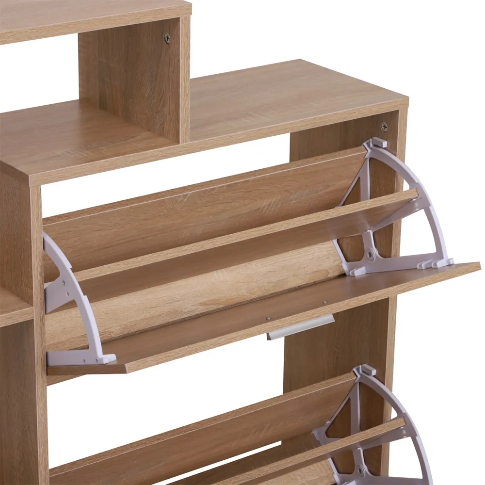 HOMCOM Zapatero de Madera con Estantería y Cubos Armario para Zapatos de Entrada Pasillo Armario Multifuncional de Almacenaje - imagen 4