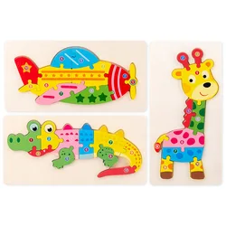 Puzzle infantil de madera 3D con animales – Montessori educativo