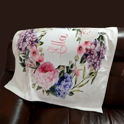 Manta bebé lana franela con nombre personalizado – Regalo recién nacido