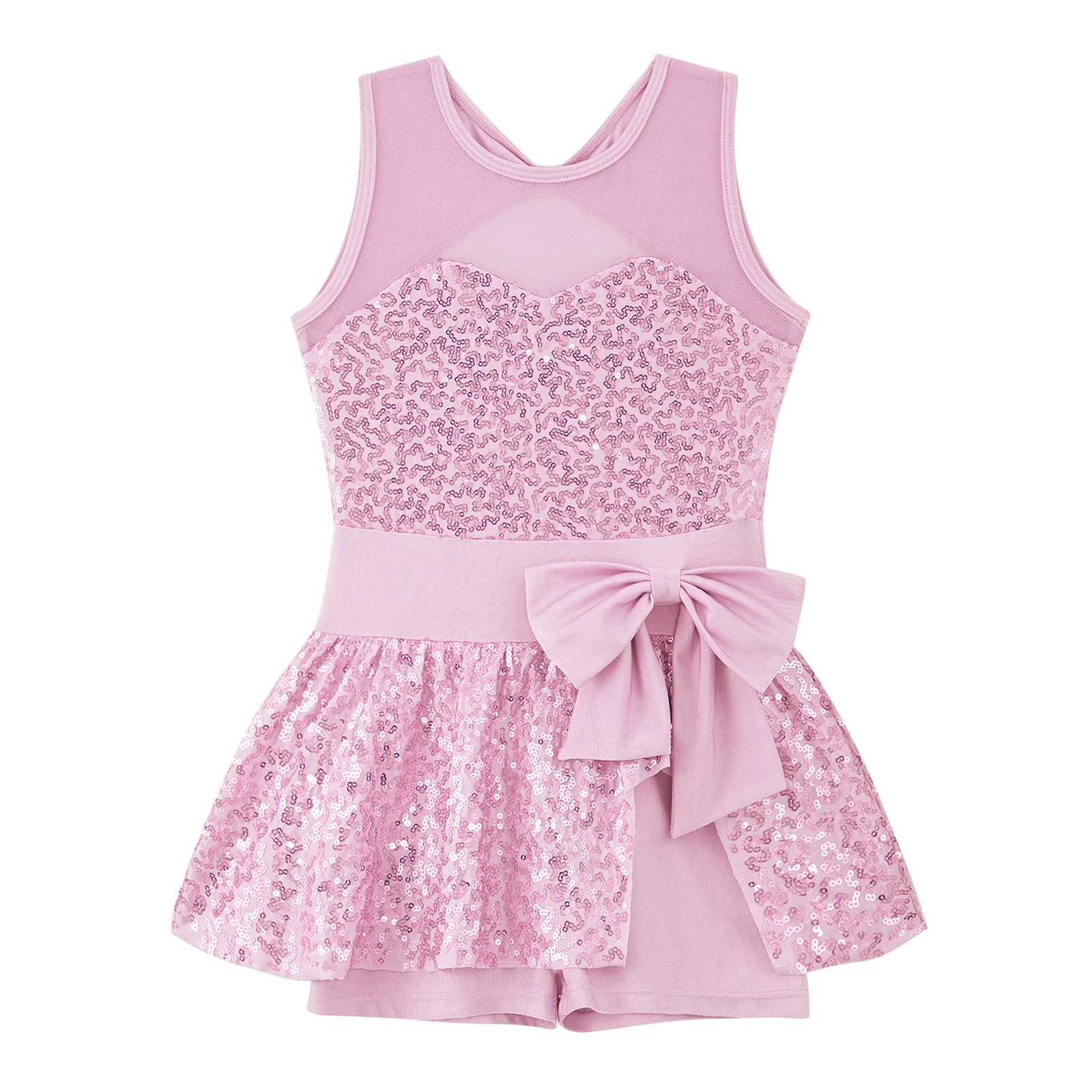 Vestido de tutú de Ballet para niños y niñas, ropa de baile de actuación de escenario con lentejuelas, Bowknot frontal, espalda hueca, fiesta de disfraces de hadas de bailarina - imagen 4