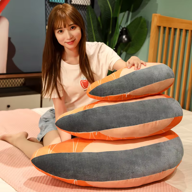 Almohada peluche tierno salmón cojín suave cama sofá regalo cumpleaños - imagen 5