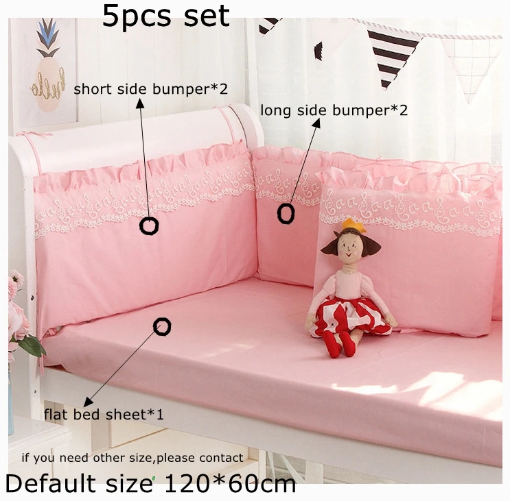 Protector de cuna de algodón con encaje – Estilo princesa para niñas - imagen 5