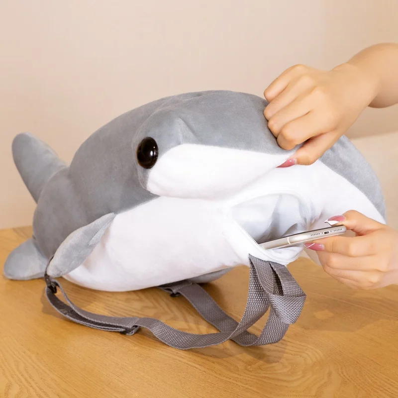 Mochila infantil de peluche tiburón martillo – Suave y tierna - imagen 4