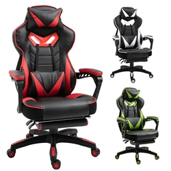 Vinsetto Silla Racing Silla Ergonómica para Oficina Regulable en Altura Reclinable Respaldo con Reposapiés Reposacabezas