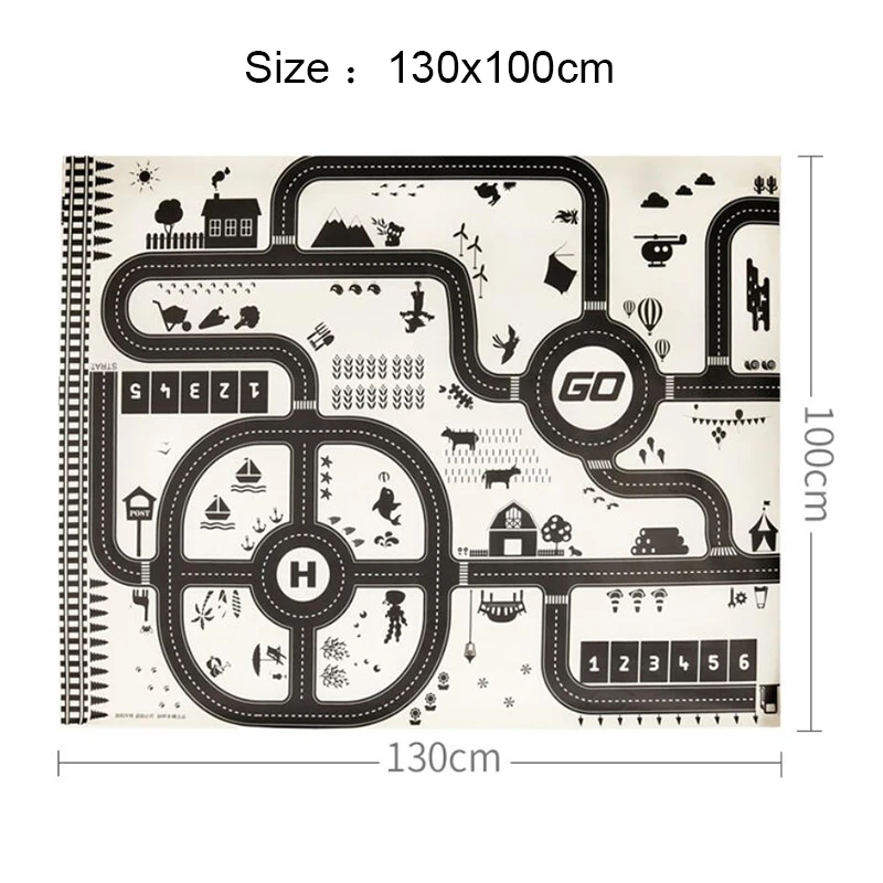 130x100cm map white