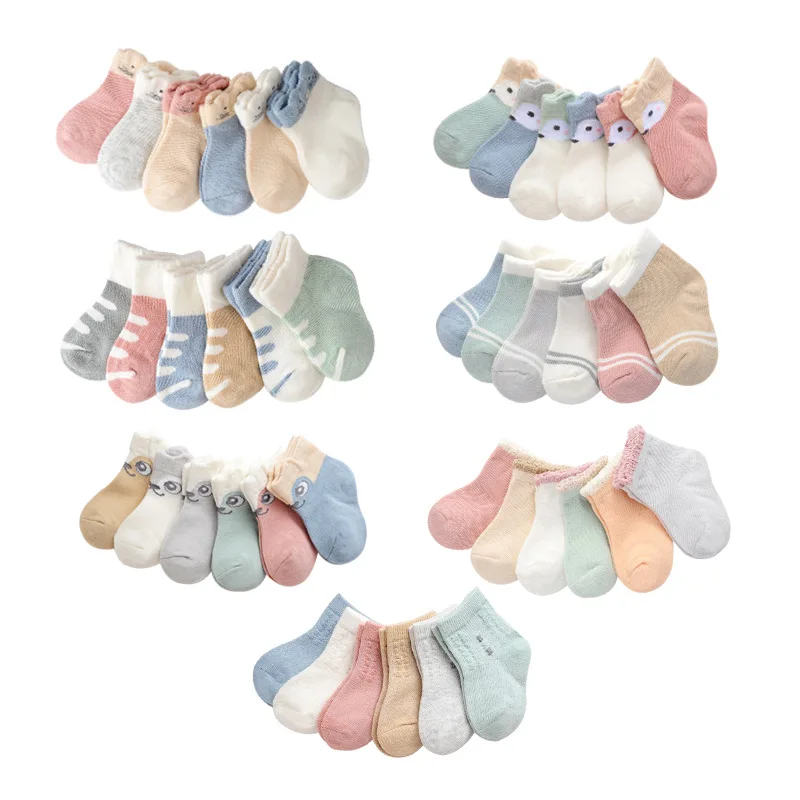6 par/lote 0 a 24M calcetines cortos de verano para bebé lindo Animal calcetines para recién nacidos calcetines extremadamente suaves en niñas niños primavera - imagen 4