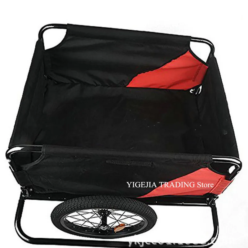 Remolque de carga para bicicleta, carrito de equipaje con ruedas inflables de 16 pulgadas, portador de bicicleta con marco de acero - imagen 2