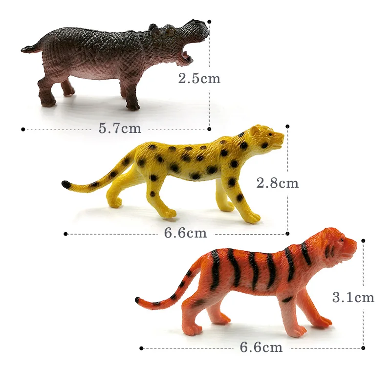Figura de cebra, León, Tigre, hipopótamo, ciervo, guepardo, elefante, oso, modelo Animal, decoración del hogar, accesorios de decoración de jardín de hadas en miniatura - imagen 5