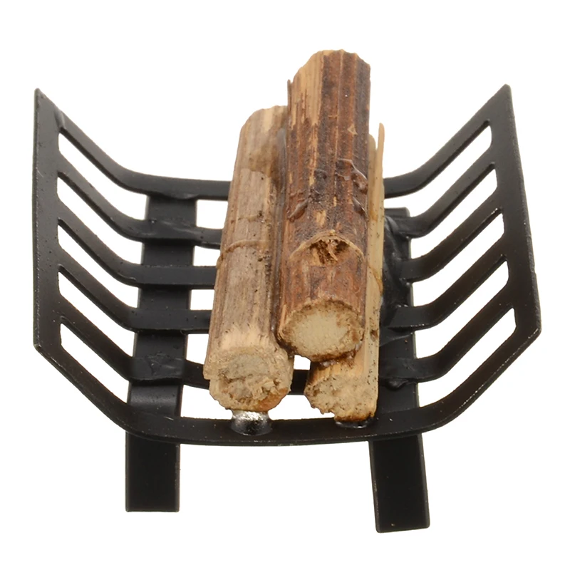 1pcs Miniature Metal Firewood Rack For 1:12 Dollhouse Furniture Garden Lawn Fireplace For Dollhouse Decoration