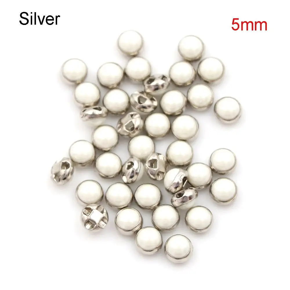 silver 5mm 50pcs